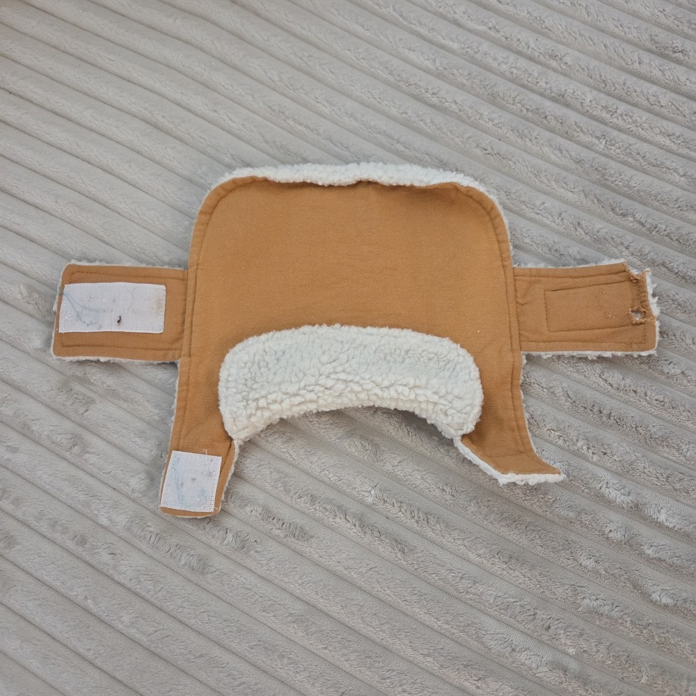 XXS Sherpa Lined Dog Vest Mustard Yellow Canvas Fleece Pet Winter Jacket Coat